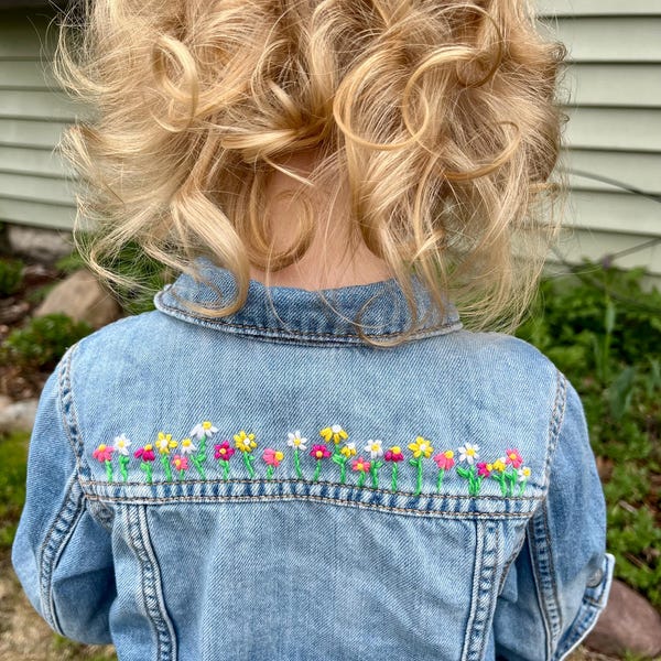 Daisy Row PDF Embroidery Pattern DIY - Thread Unraveled - Etsy