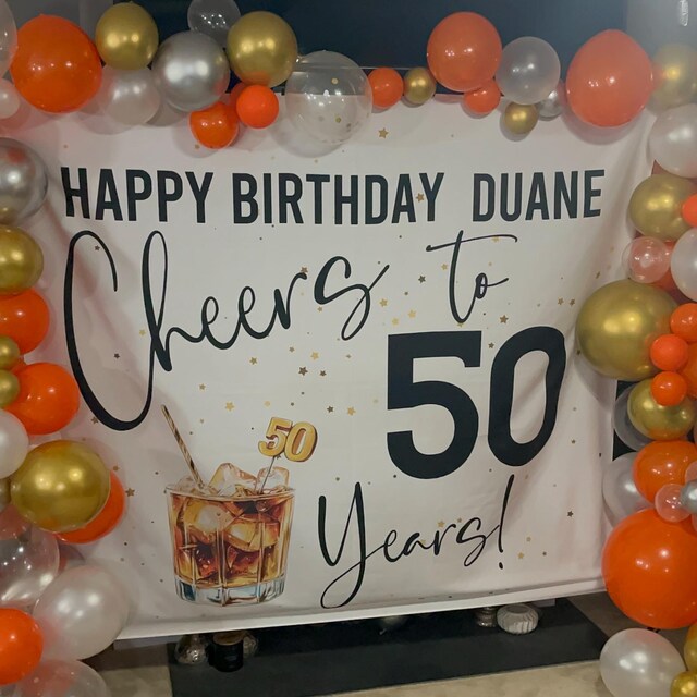 50. Geburtstag Dekoration „Made In 1972“ – Glitterndes Banner Für Innen & Außen, Schwarz-gold