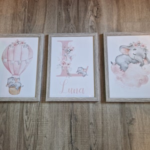 Girl Safari Nursery Print Set of 3, Safari Nursery Wall Pictures ...