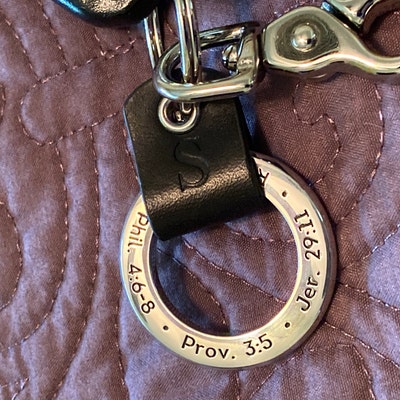 Custom Engraved Leather Keychain, Personalized Keychain for Him ...