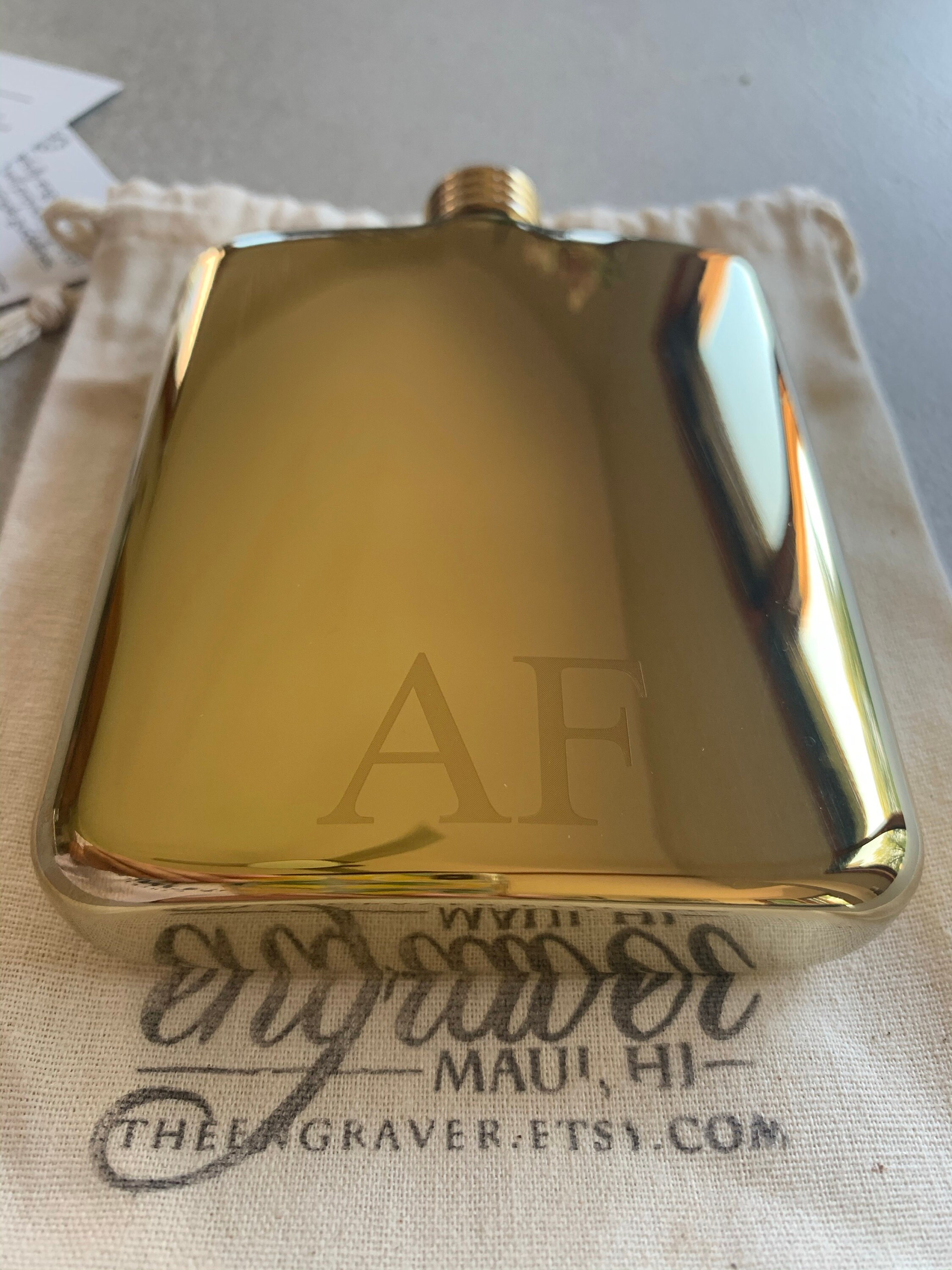 Gold Personalized Flask Engraved Gold Flask Personalized Groomsman