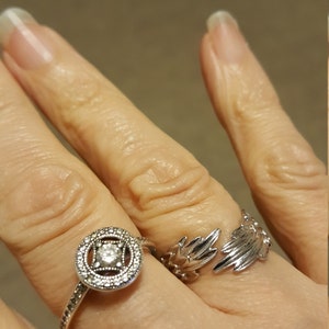 Elegant Guardian Angel Wings Ring – 925 Sterling Silver Filigree Design