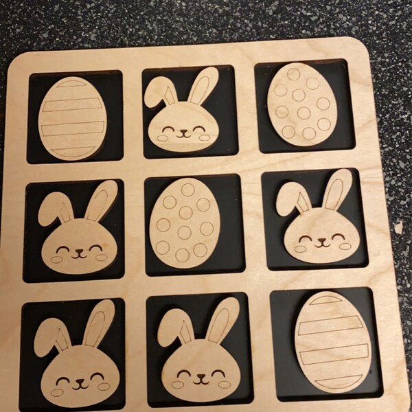 Tic Tac Toe Board SVG & PDF Laser Cut Files With Easter Pieces - Etsy