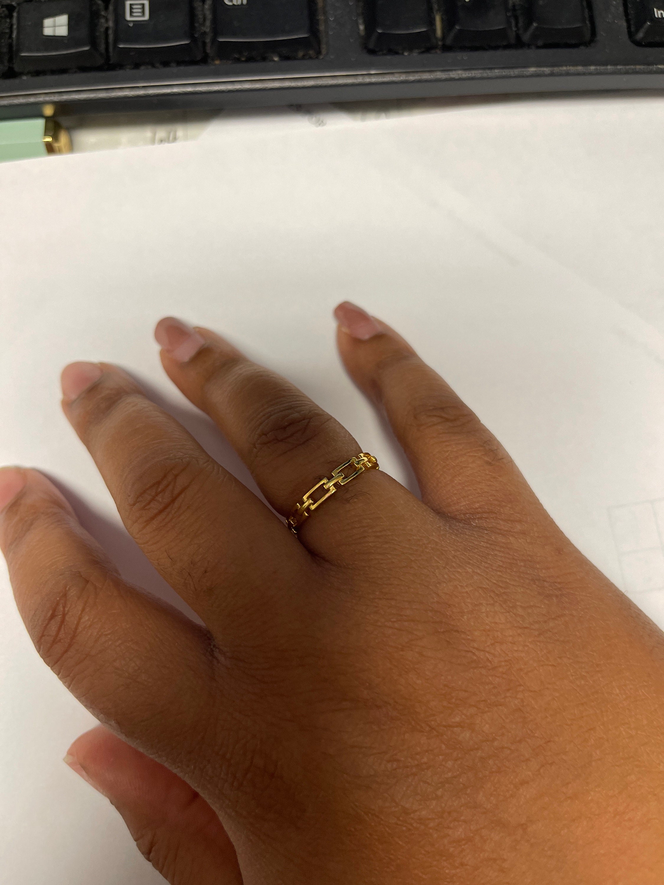 Chain Ring - Chain Link Ring - Statement Ring - Dainty Ring - Minimalist Ring - Stacking Ring - Delicate Ring - Gold Ring - SUTTON RING