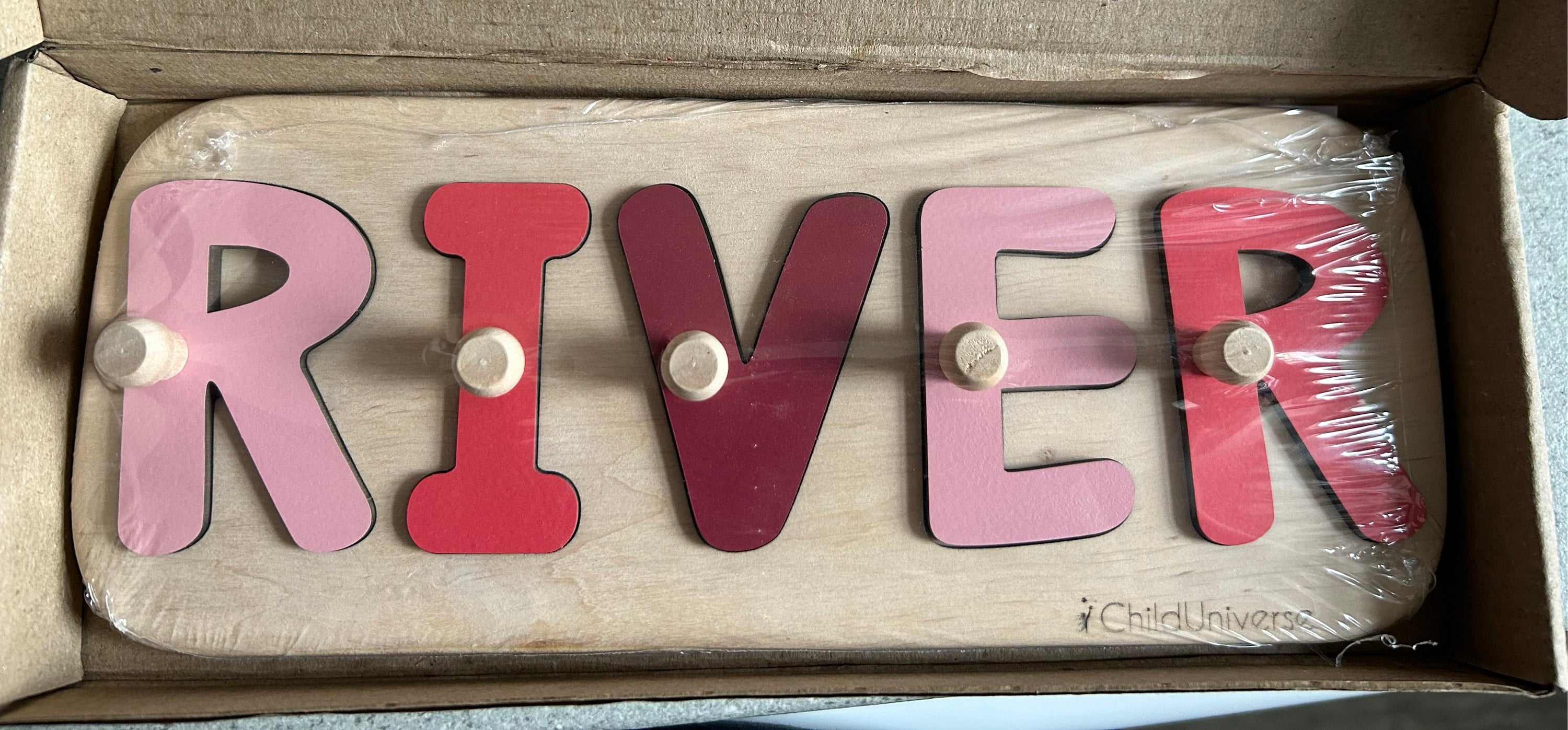 New Baby Gift Wood Name Puzzle for Toddler Montessori Puzzle, First Birthday Gift for Baby Boy Baby Girl, Wooden Toys, Custom Gift for Kids