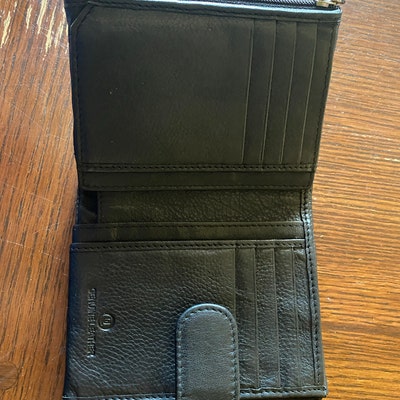 Women's Double Zipper Pouch Pebbled Leather Wallet - Etsy