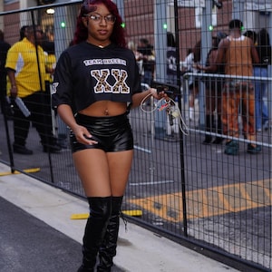 Custom Crop Football Jersey, Personalized Embroidered Glitter Women Short jerseys , Customize navel-baring short sleeves for Cheerleading