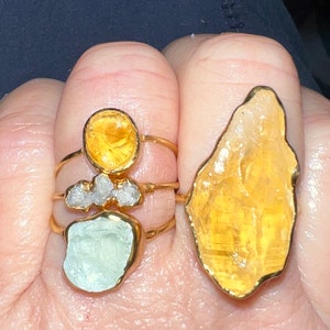 Customer photo from Salty, Raw Crystal Ring Mystery Box! 3 Ring Set