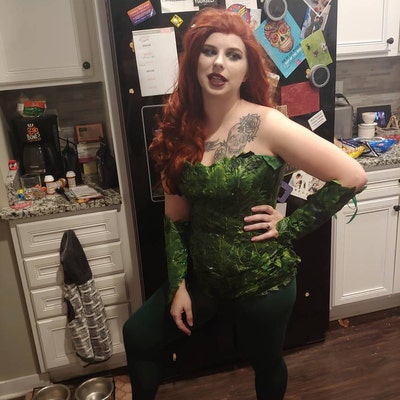 POISON IVY Cosplay Costume DC Comics. Poison Ivy Green Corset ...