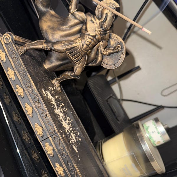 Gladiator Incense Holder - Funny Fallen Warrior Design For Incense Sticks Indoor/Outdoor