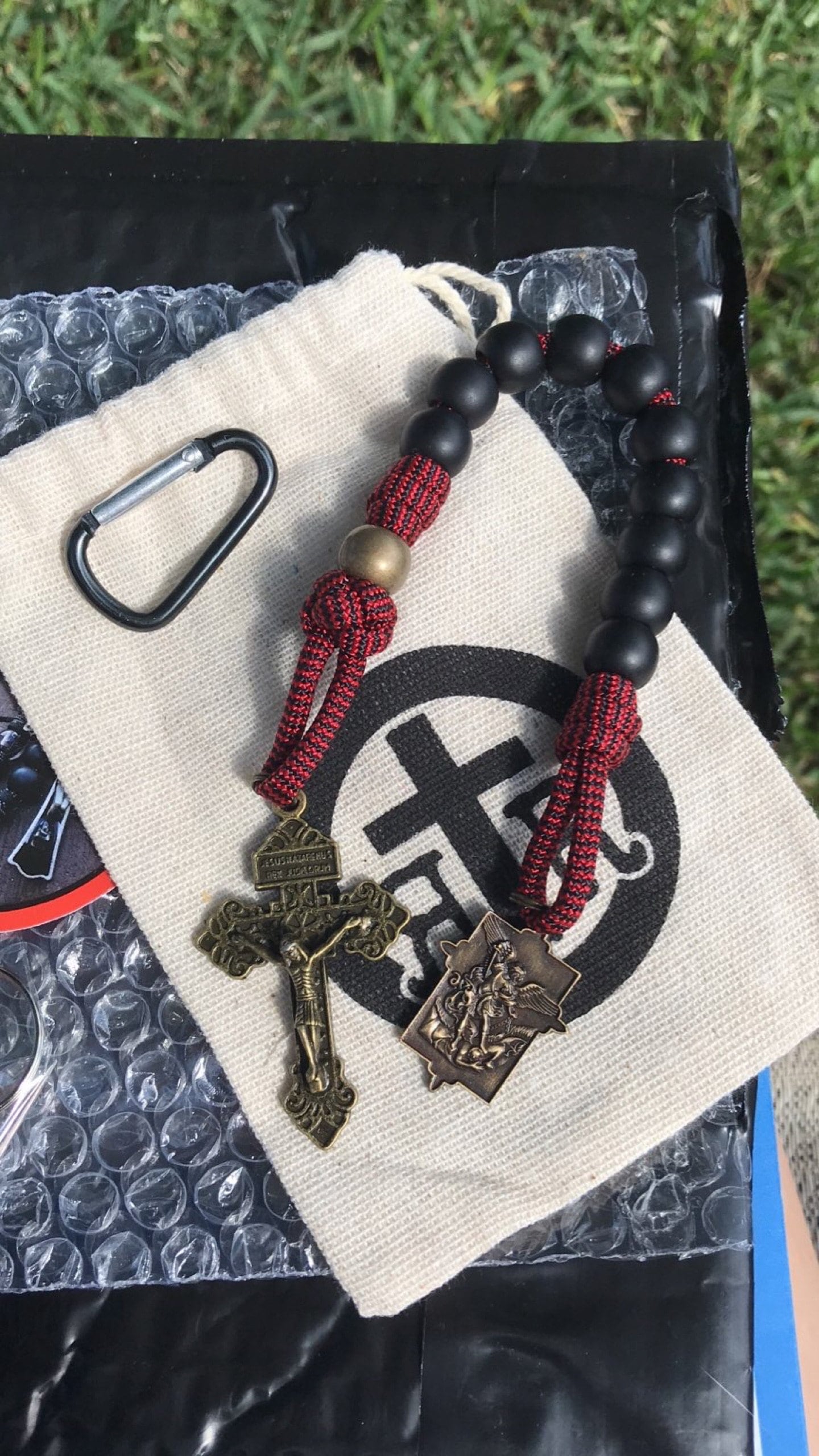 Rugged Rosaries® Saint Michael Pocket Catholic Rosary - Paracord Rosary