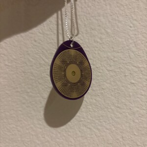 Cymatic Pendant 963 Hz Purple, Sacred Frequencies, Self/mind