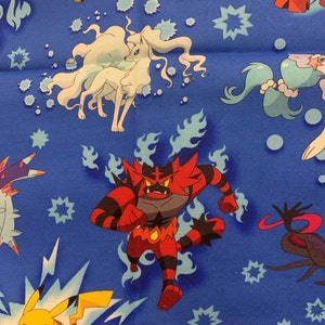 Alola Pocket Monster Pokemon Pikachu Character Cotton Fabric - Etsy