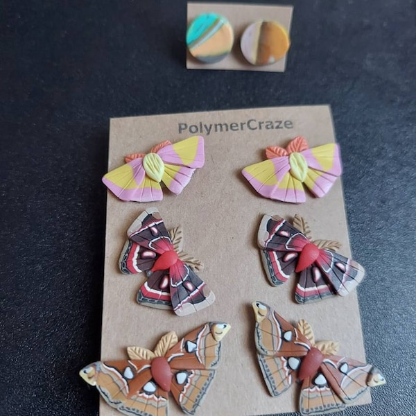 Vintage Moth Stud Earrings