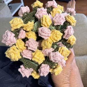 バラの花束ブランケットの編み図、ショールテーブルクロスアート