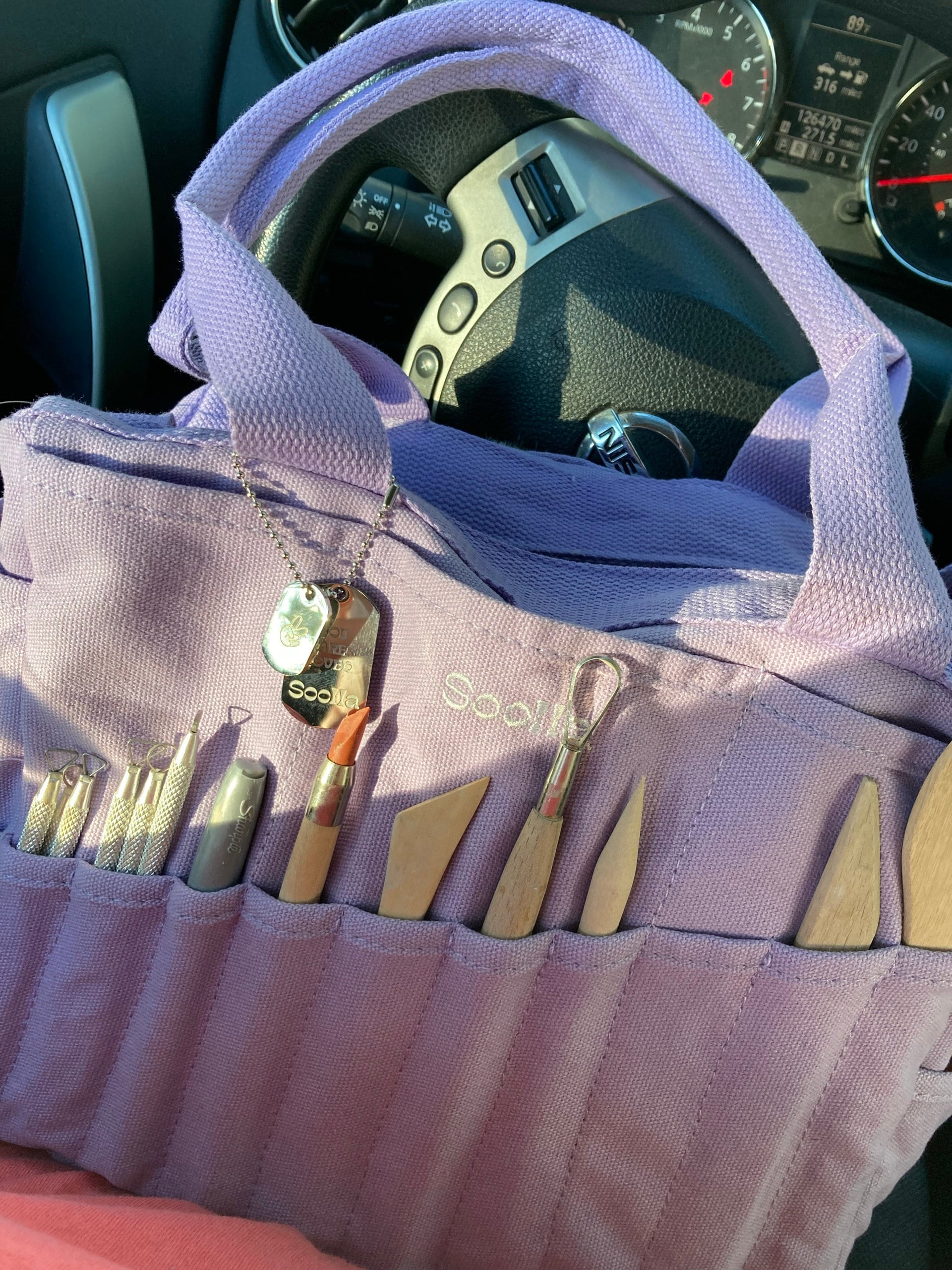 Lilac Love Soolla® Studio Artist Bag, Art Supply & Pottery Tool Bag, Art Supplies Organizer, Knitting Project Bag, Crochet Lavender, Gift