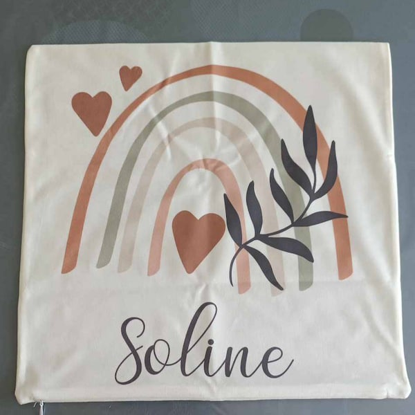 Coussin Personnalisé Camion Pompier Avec Prénom - 40x40 Cm - Coussin Sieste Enfant