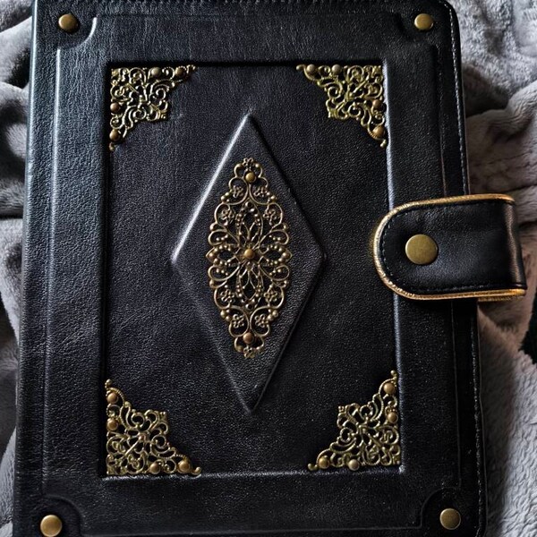 Grimoire Journal Cover / Moon Magic Cover / Real Leather Cover for Book ...