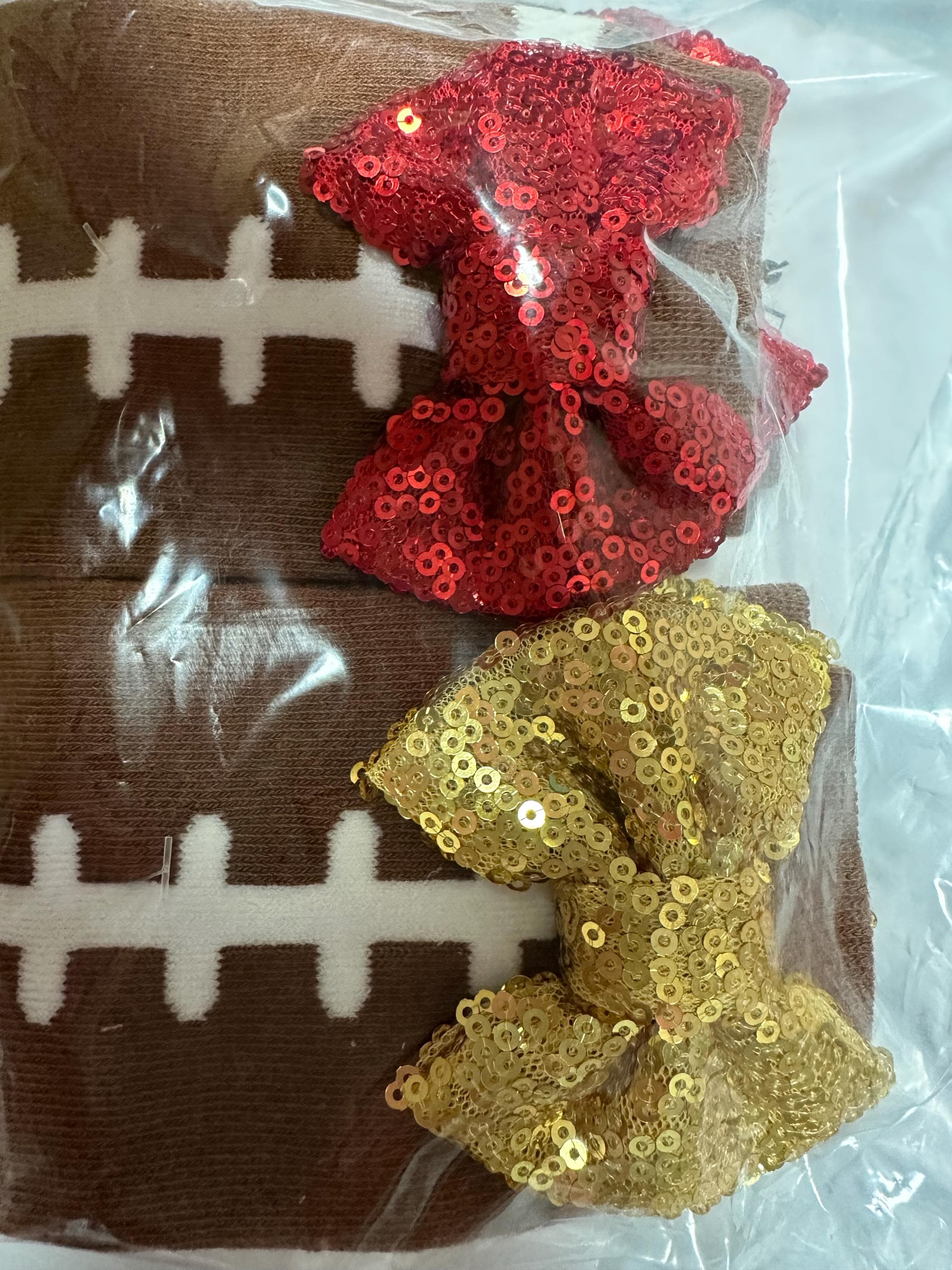 Baby Football Leg Warmers, Sequin Bow Football Leg Warmers for Baby and Toddler, Football Accessories for Kids