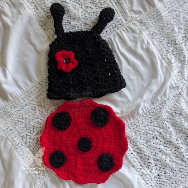A customer's finished Ladybug and Bunny Newborn Crochet Patterns