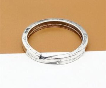 Sterling Silver Split Ring, Key Ring, 925 Silver Split Ring, 20mm Split Ring for Key Chains