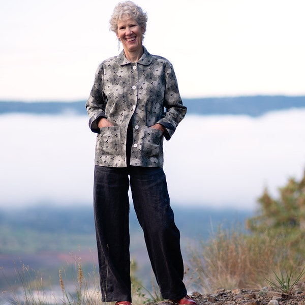 Japanese Cotton Print Textured Fabric 1/4 Yard of Denim Blue Washed