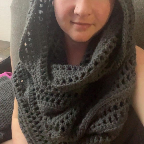 PDF Crochet Pattern - Bohemian Hooded Cowl Scarf - Boho Scarves With ...
