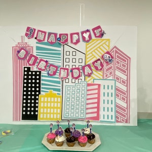 Printable Superhero Buildings, Printable Party Decor, SUPERHERO Buildings, Kids Birthday ...