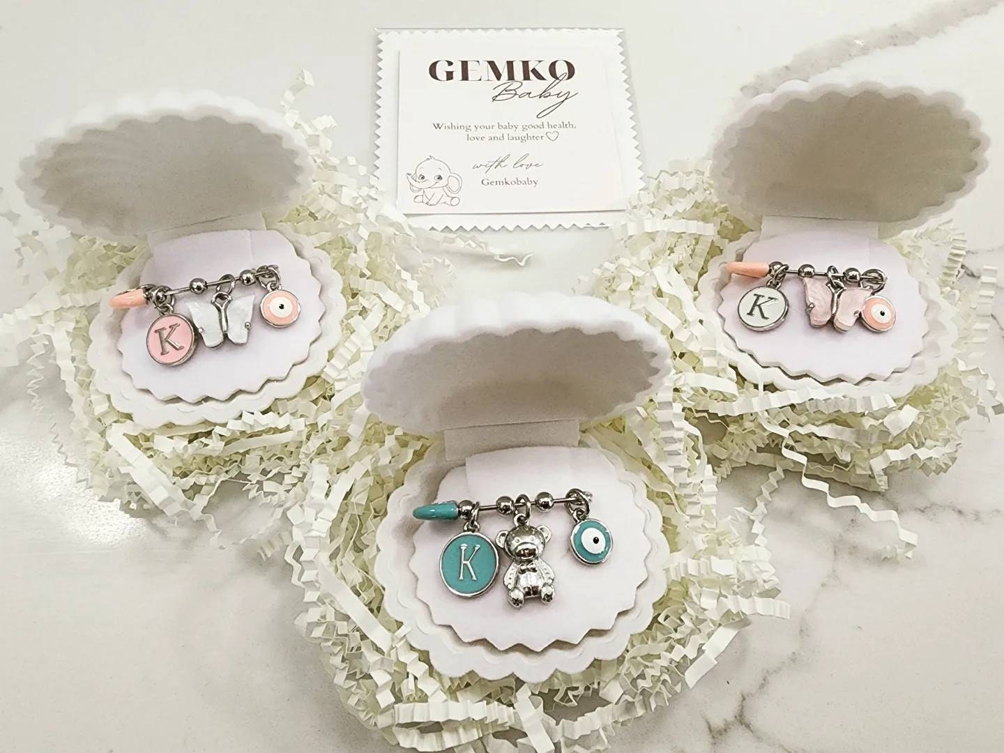 Personalized Baby Pin | Silver Baby Brooch | Baptism Pin | Stroller Pin | Baby Shower | Keepsake Baby Pin | Bridal Pin | Shell Gift Box