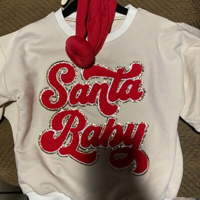 Baby Girl Christmas Romper Santa Baby Chenille Bubble Romper Christmas ...