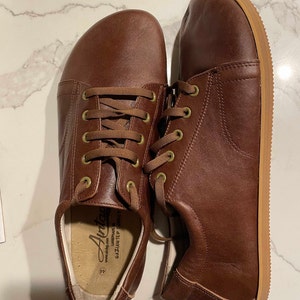 MEN Zero Drop SNEAKER Barefoot Olive Green Smooth Leather Handmade