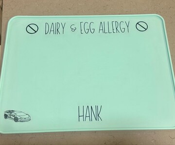 Silicone Personalized Placemat with Name and Optional Picture, Custom Baby Placemat, Toddler Placemat, Custom Placemat, Silicone Placemat