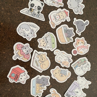 Cute Kawaii Cat Sticker Pack Cute Fun Stickers Stickers Gift for Her ...