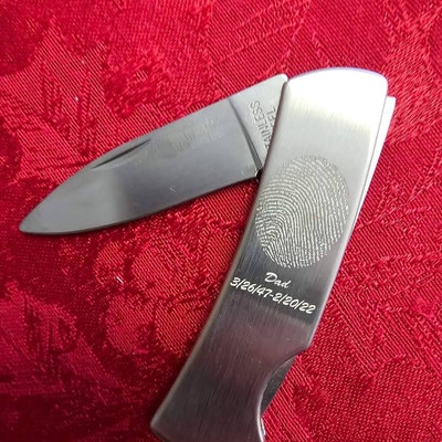 Fingerprint Engraved Knife Personalized Fingerprint Knife Gift for Men