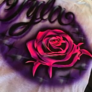 Airbrush T Shirt Rose Script Name Design - Etsy