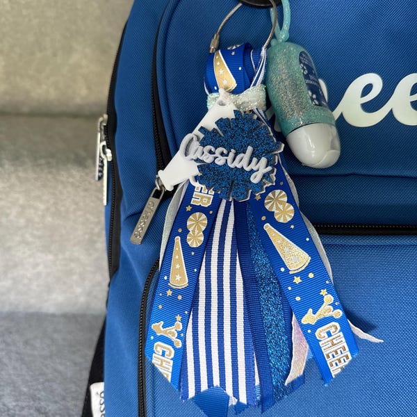 Cheer Backpack Tags Cheerleading Bag Tag With Ribbon Tassel | Gym Bag Accessory ...