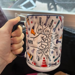 Papa Mug, Personalized Papa Coffee Mug, Custom Papa Cup, Papa Gifts from Grandkids Names Grandchildren, Papa Birthday Fathers Day Gift H-50R
