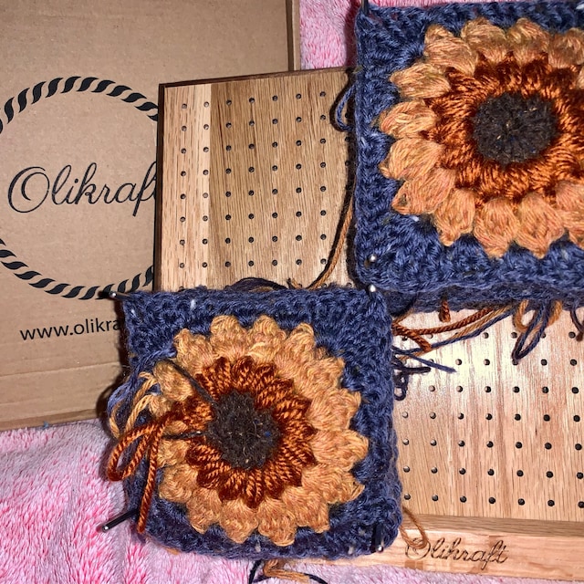 Kyoffiie Wooden Crochet Blocking Board Handcrafted Knitting