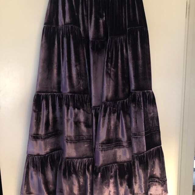 SILK VELVET SKIRT, Full Length Velvet Skirt, Navajo Style