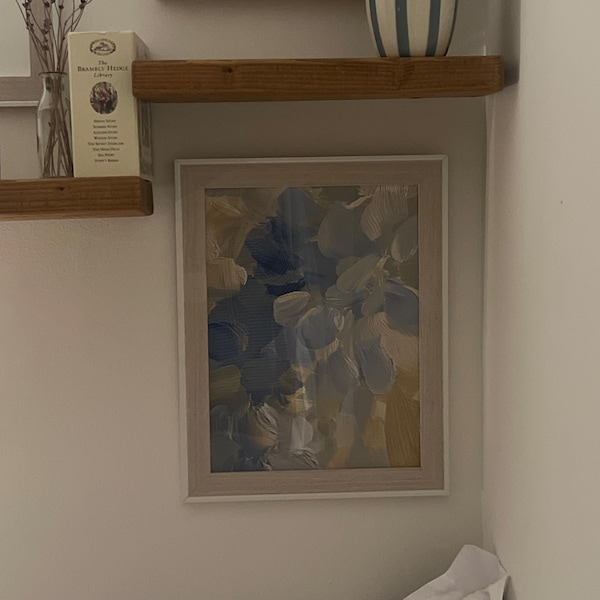 Set of 3 Abstract Wall Art Prints, Neutral Blue and Beige Posters ...