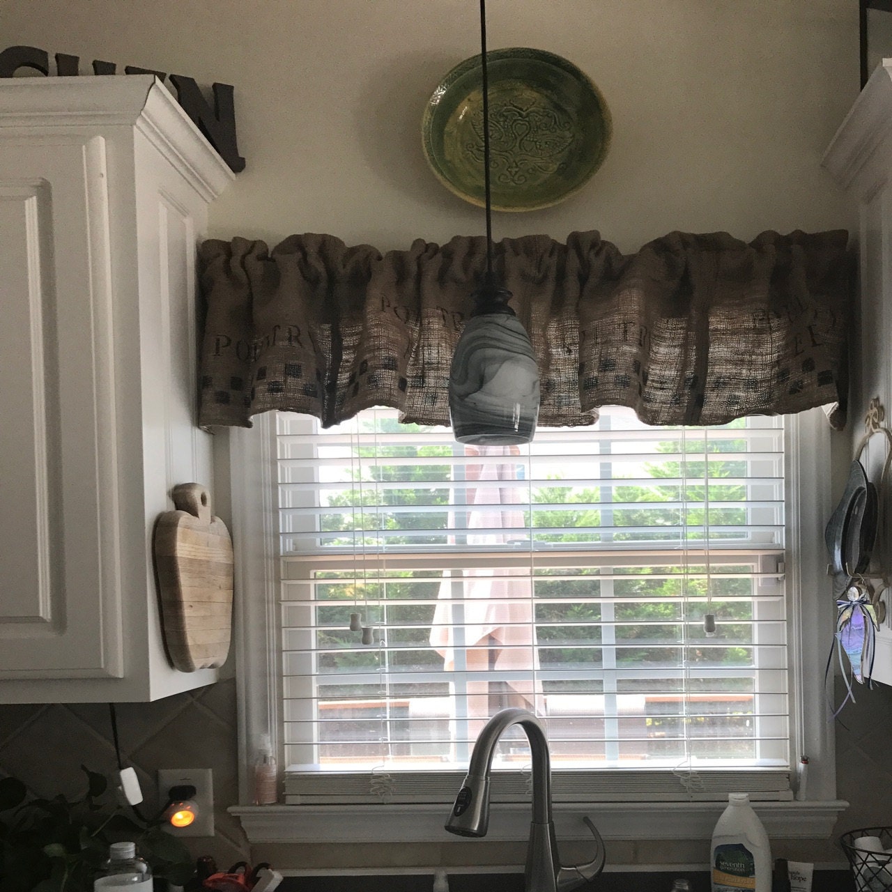 Burlap Valance Primitive Homestead Curtains Poultry Feed Feed