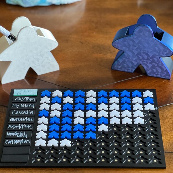 Score Meter Stack Plates 10x10 Challenge Board / Score Tracker / Magnetic Meeple Boardgame ...