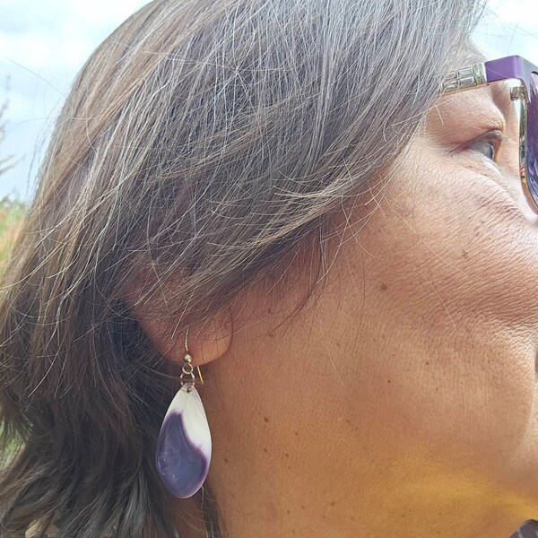 Wampum Blütenblatt förmige Ohrringe Etsy.de