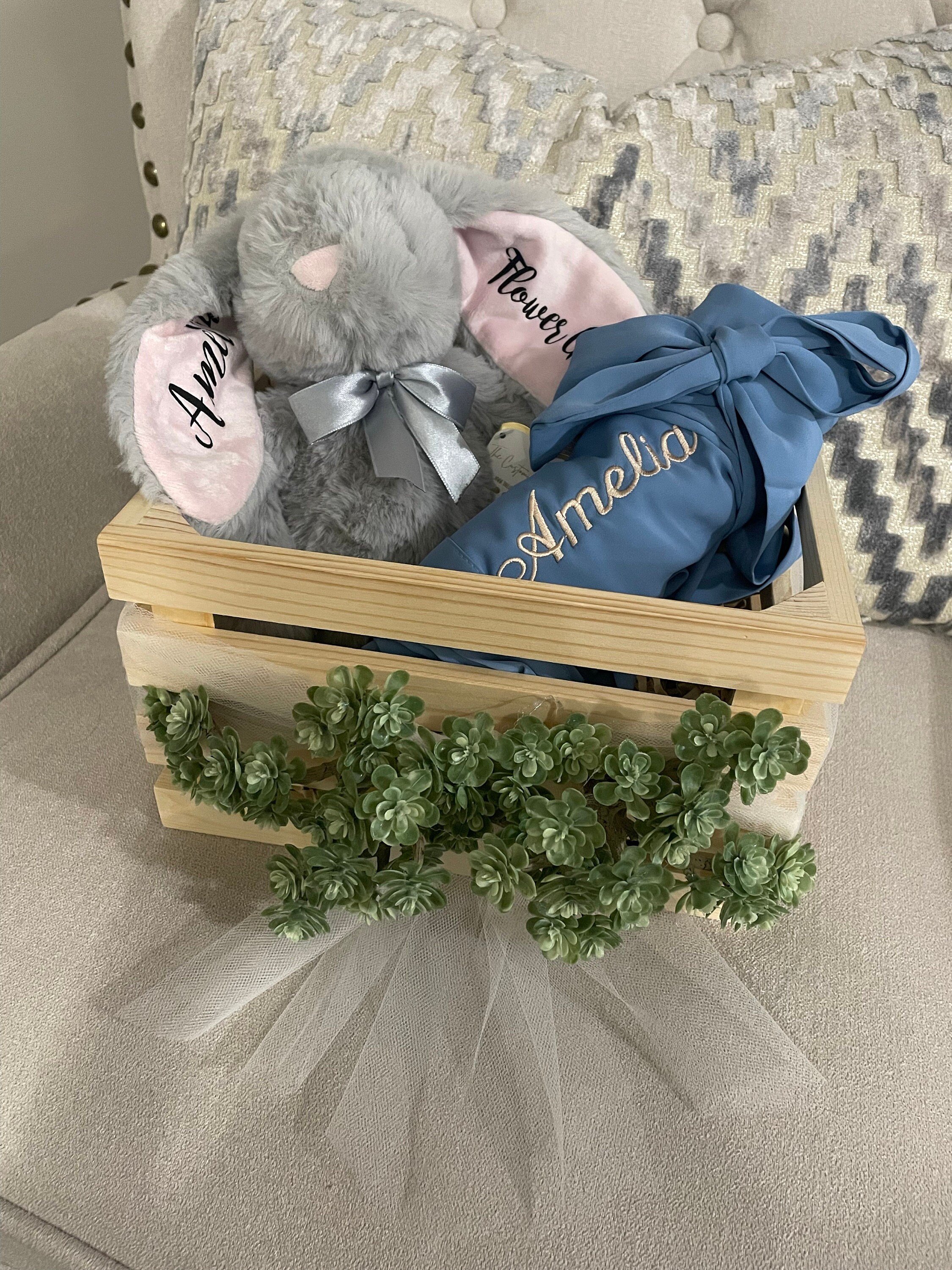 Flower Girl Gift, Flower Girl Proposal, Bridesmaid Proposal, Wedding Favors, Bridesmaid Gift, Personalised Bunny, Personalised Teddy Bear