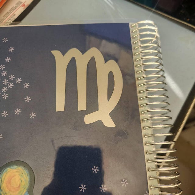 Virgo Zodiac Sign Vinyl Decal - White Script Writing Silhouette Car Sticker