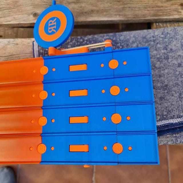 Juego De Conectores Para Pista Hot Wheels Total Turbo - Paquete De 10 Piezas Azules