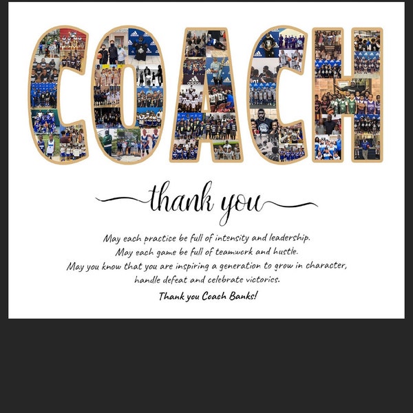 Coach Retirement Gift, Coach Photo Collage, Coach Gift, Coach Present