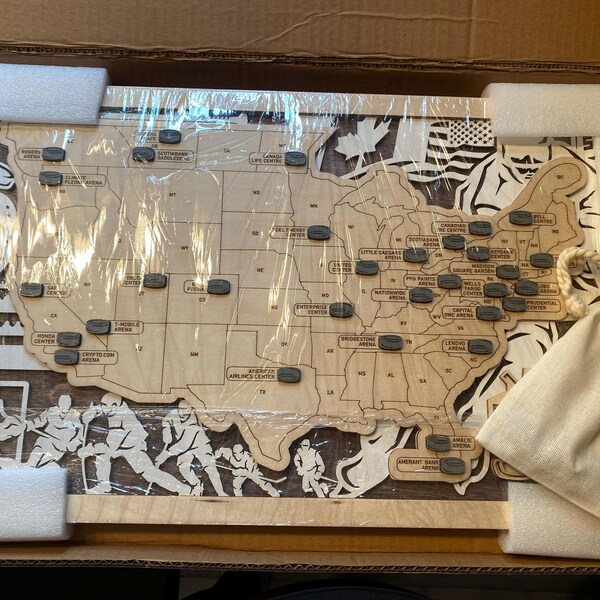 Custom Hockey Arena Map Tracker, NHL Stadium Map, Ice Hockey Arena Map ...