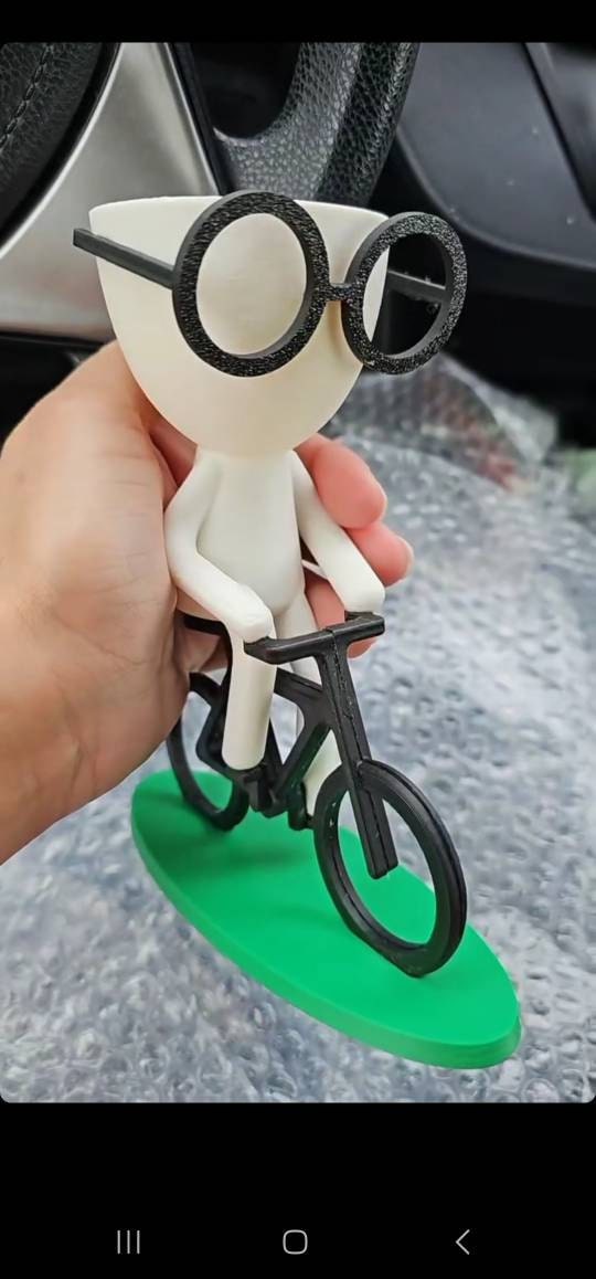 Little People Coffee Time,  Succulent Planter, bicycle Planter - Plat Pot with Drainage - People Planter - Cute Planter