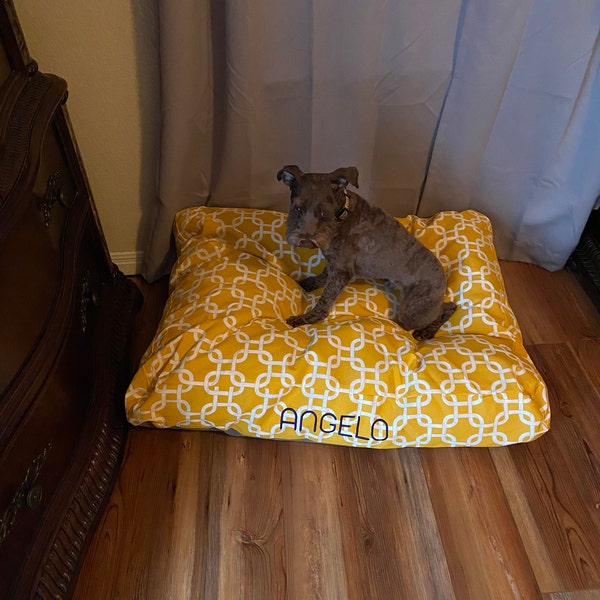 Personalized Rectangle Dog Bed, Embroidery Dog Bed, Large Dog Bed, Pet ...